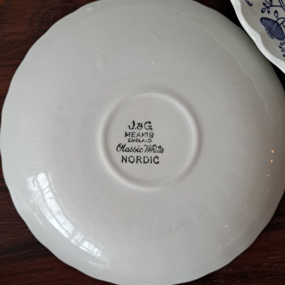 JG Meakin England 4 saucers - Classic White Nordic Blue Onion - Picture 8 of 8